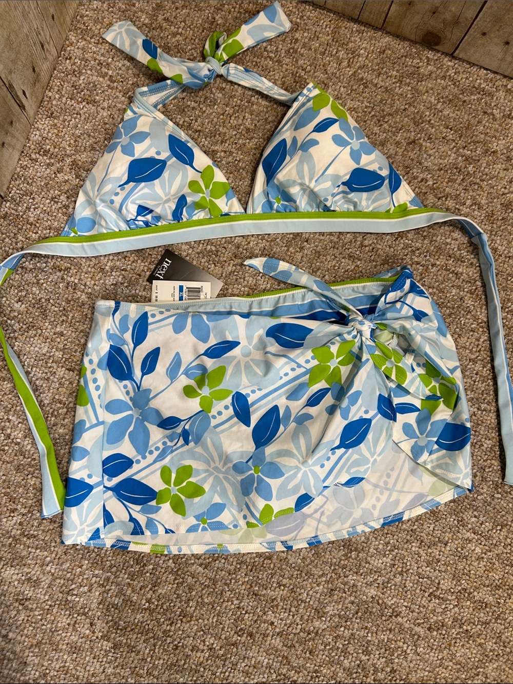 NWT Next by Athena Hope Island Skirted Bottom Bikini set Top 38D Bottom XL